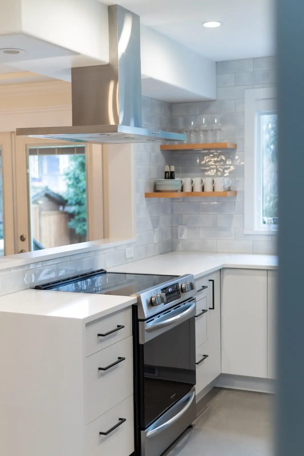 Modern kitchen with stainless steel appliances