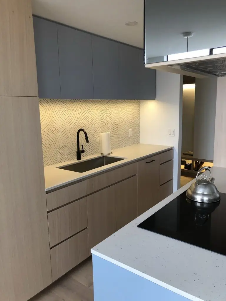 Modern kitchen with sleek design.
